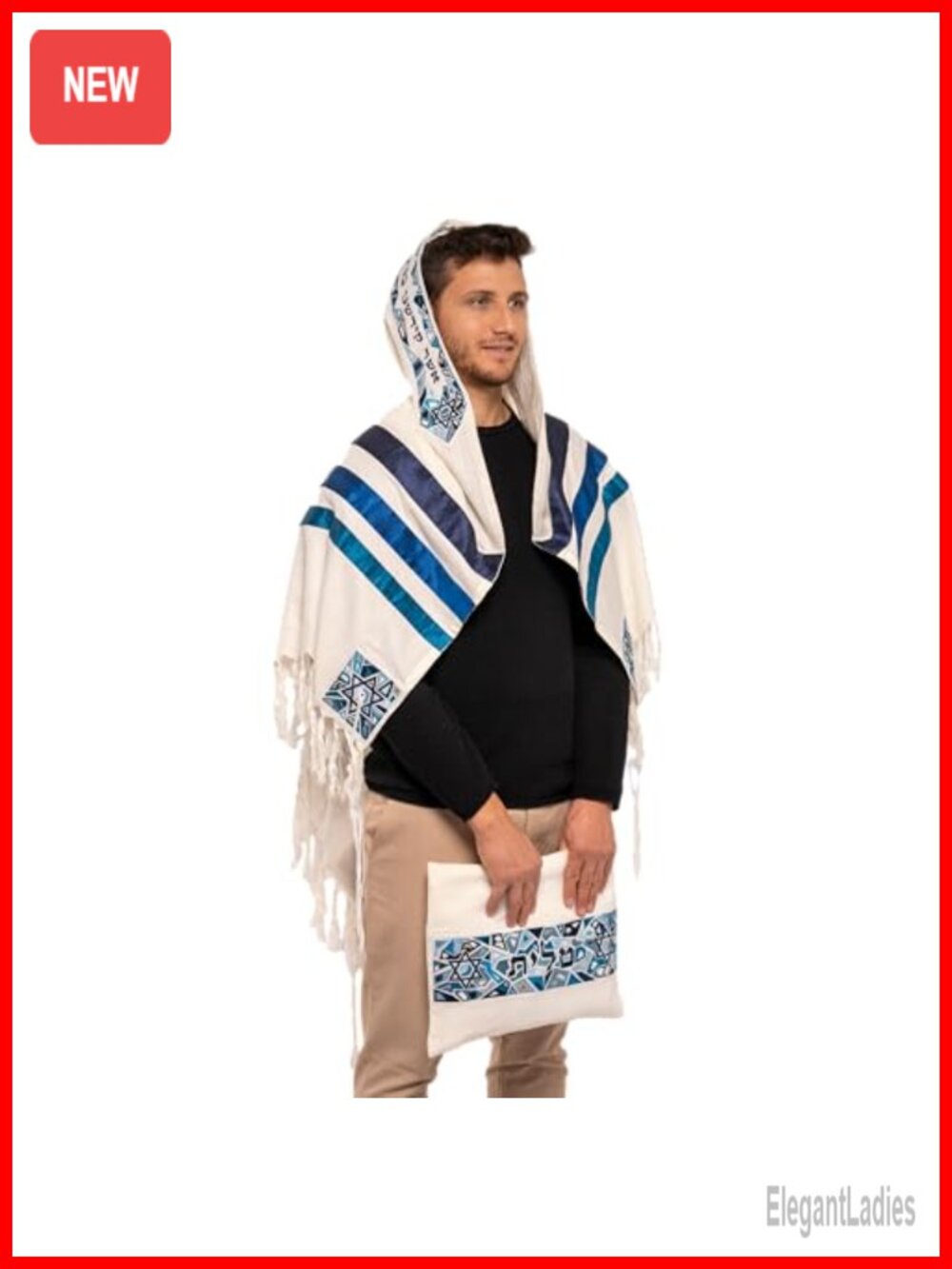 Tallit Prayer Shawl Set Cotton Polyester Silk Embroidery Kippah Bag
